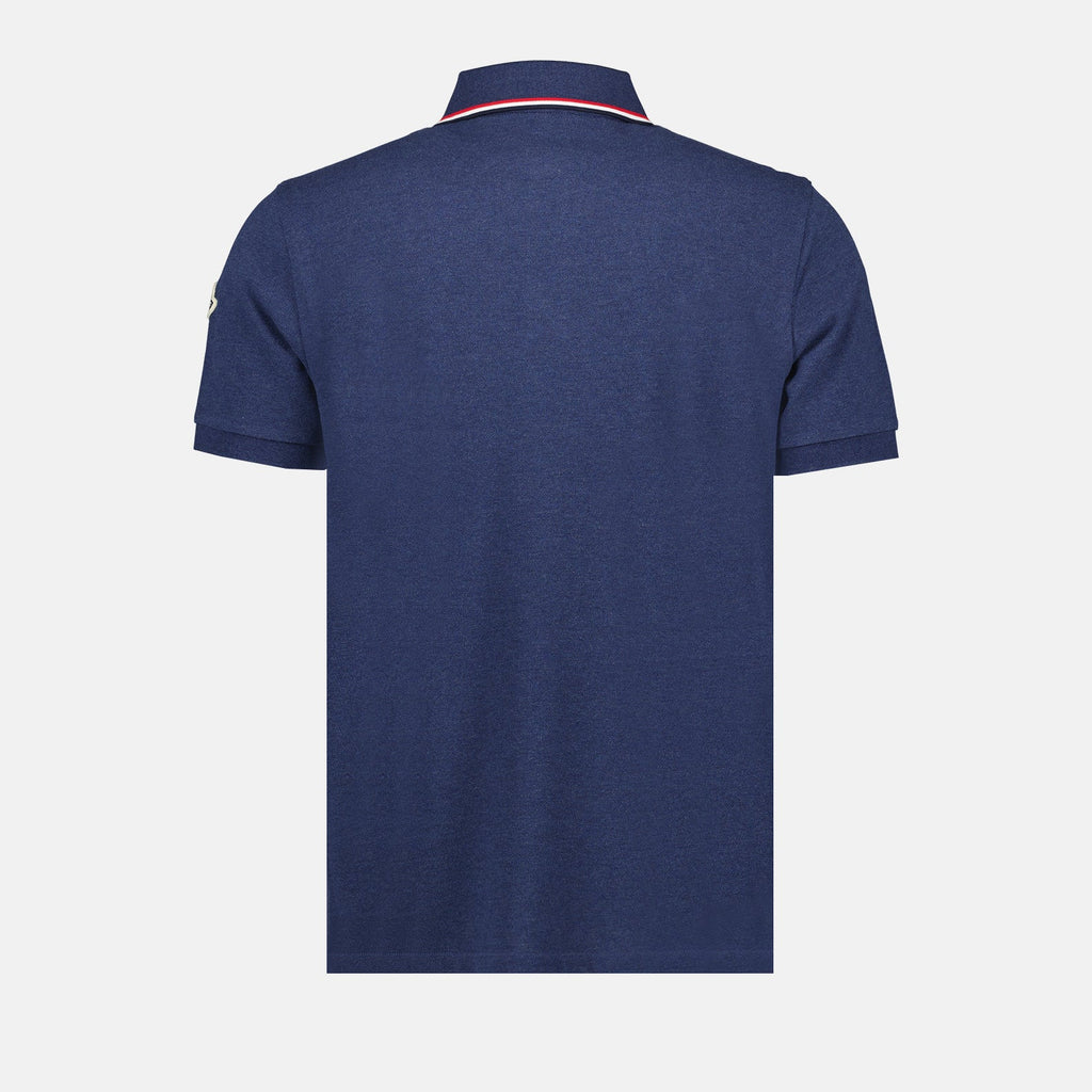 Moncler polo, luxury men's wear, designer polo shirt, blue polo Moncler, men's fashion