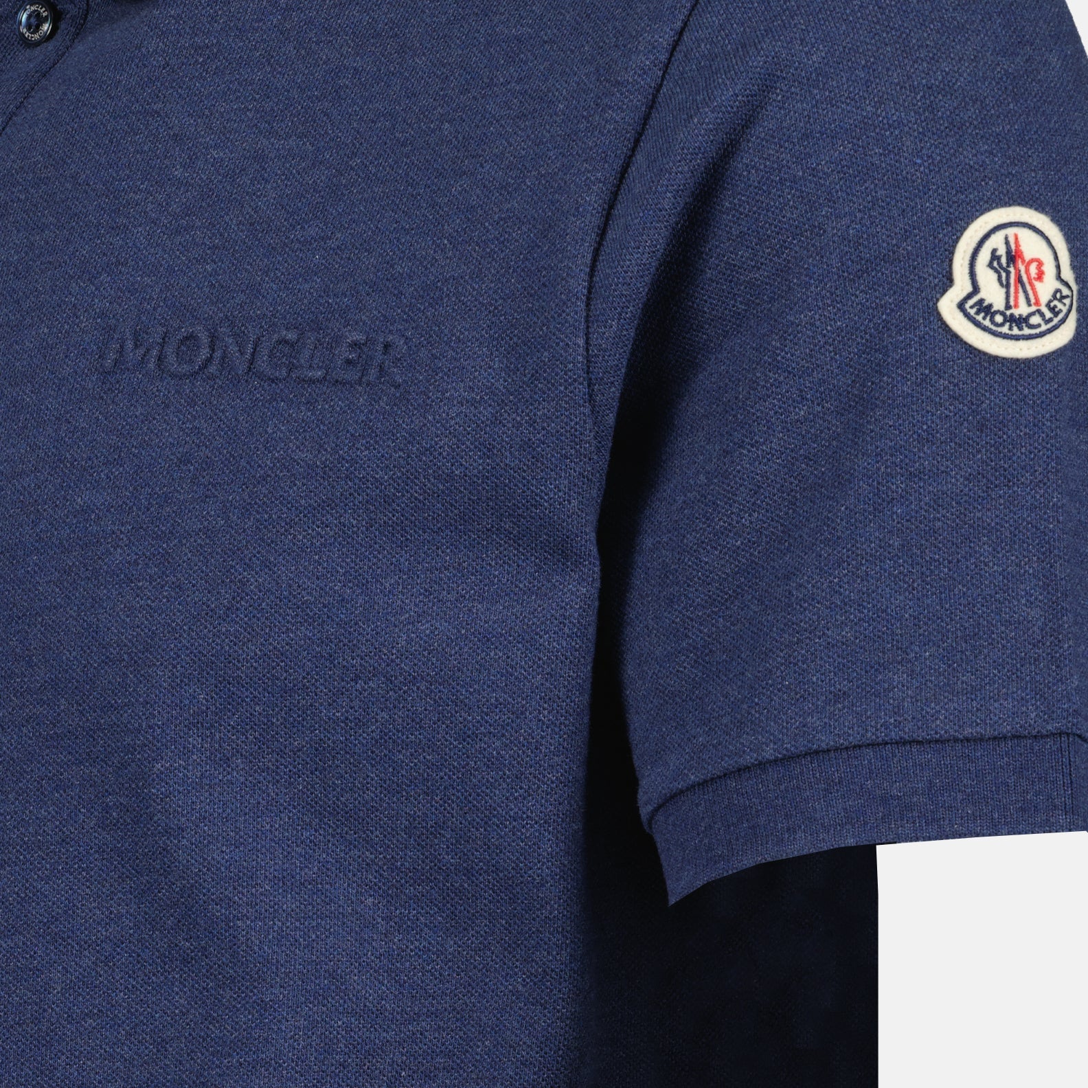 Moncler polo, luxury men's wear, designer polo shirt, blue polo Moncler, men's fashion