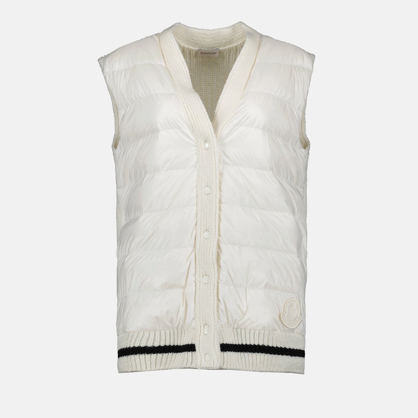 Moncler, Sleeveless Cardigan, Women's Luxury Fashion, White Cardigan, Designer Clothing