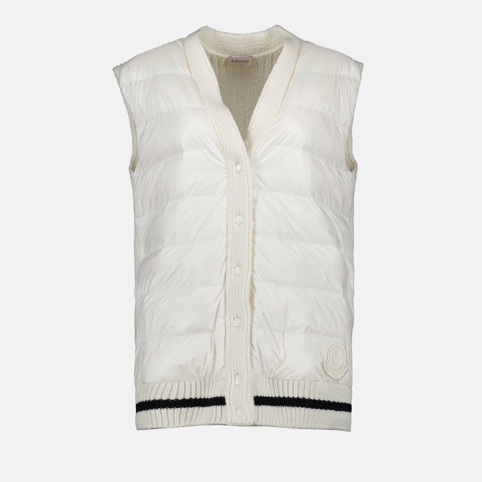 Moncler, Sleeveless Cardigan, Women's Luxury Fashion, White Cardigan, Designer Clothing