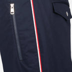 Moncler tailored trousers, blue men's pants, luxury men's clothing, high-end fashion, elegant tailored trousers