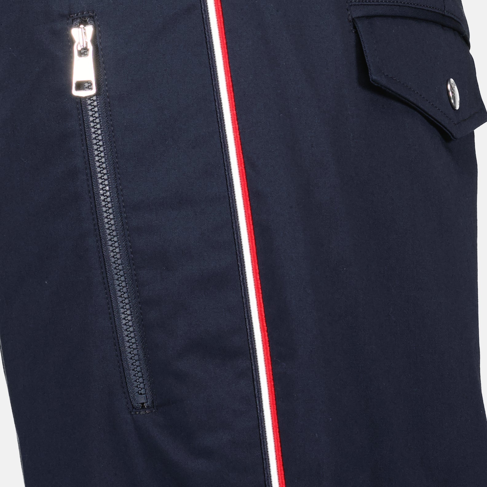 Moncler tailored trousers, blue men's pants, luxury men's clothing, high-end fashion, elegant tailored trousers