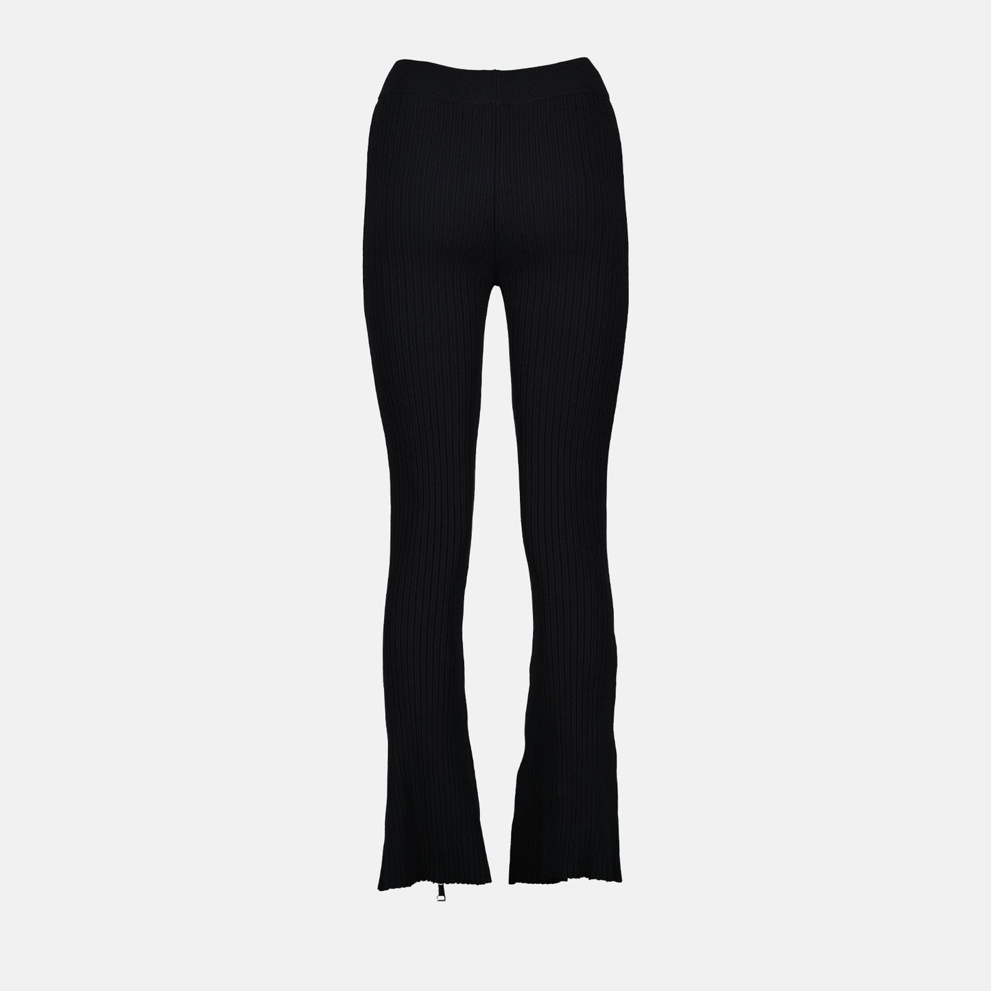 Moncler Women Pants, Luxury Ribbed Pants, Black Tailored Pants, Designer Pants, High-End Women's Fashion