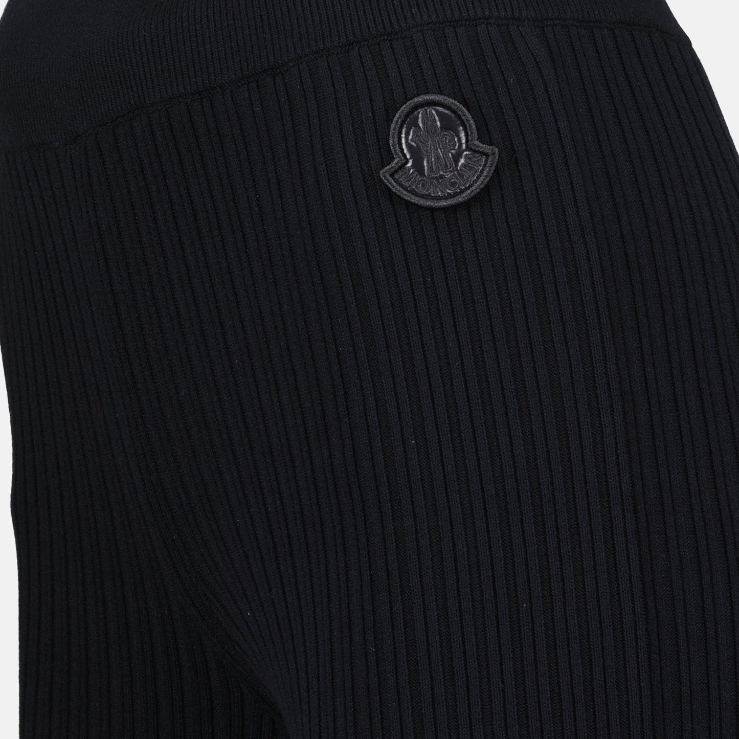 Moncler Women Pants, Luxury Ribbed Pants, Black Tailored Pants, Designer Pants, High-End Women's Fashion