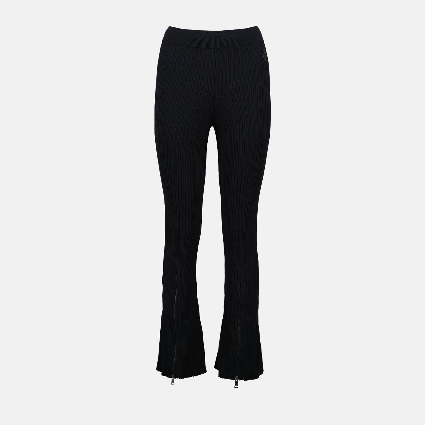 Moncler Women Pants, Luxury Ribbed Pants, Black Tailored Pants, Designer Pants, High-End Women's Fashion