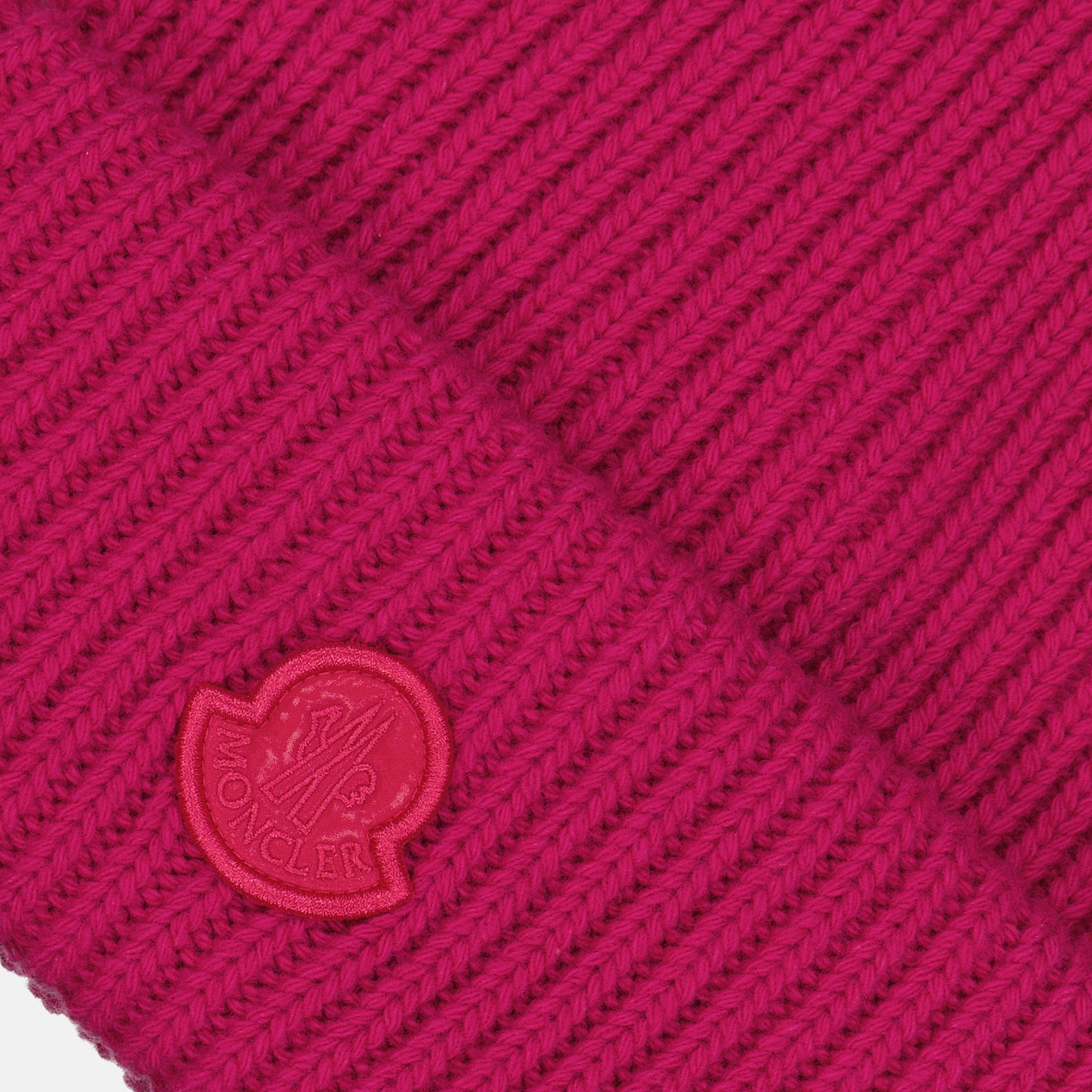 Moncler beanie, luxury women's accessories, pink logo beanie, winter fashion, premium beanie