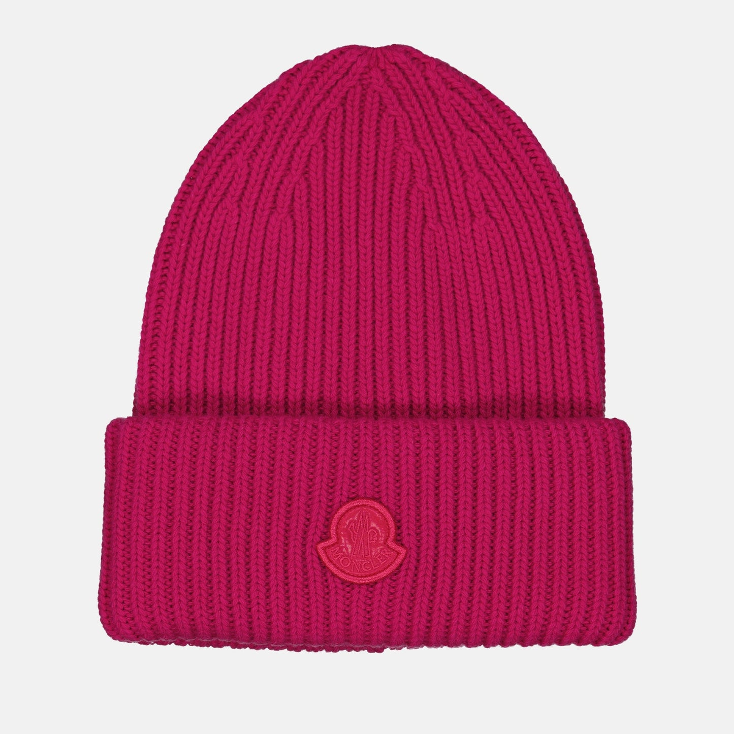 Moncler beanie, luxury women's accessories, pink logo beanie, winter fashion, premium beanie