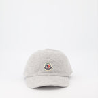 Moncler cap, grey baseball cap, men's luxury accessories, designer logo cap, premium headwear