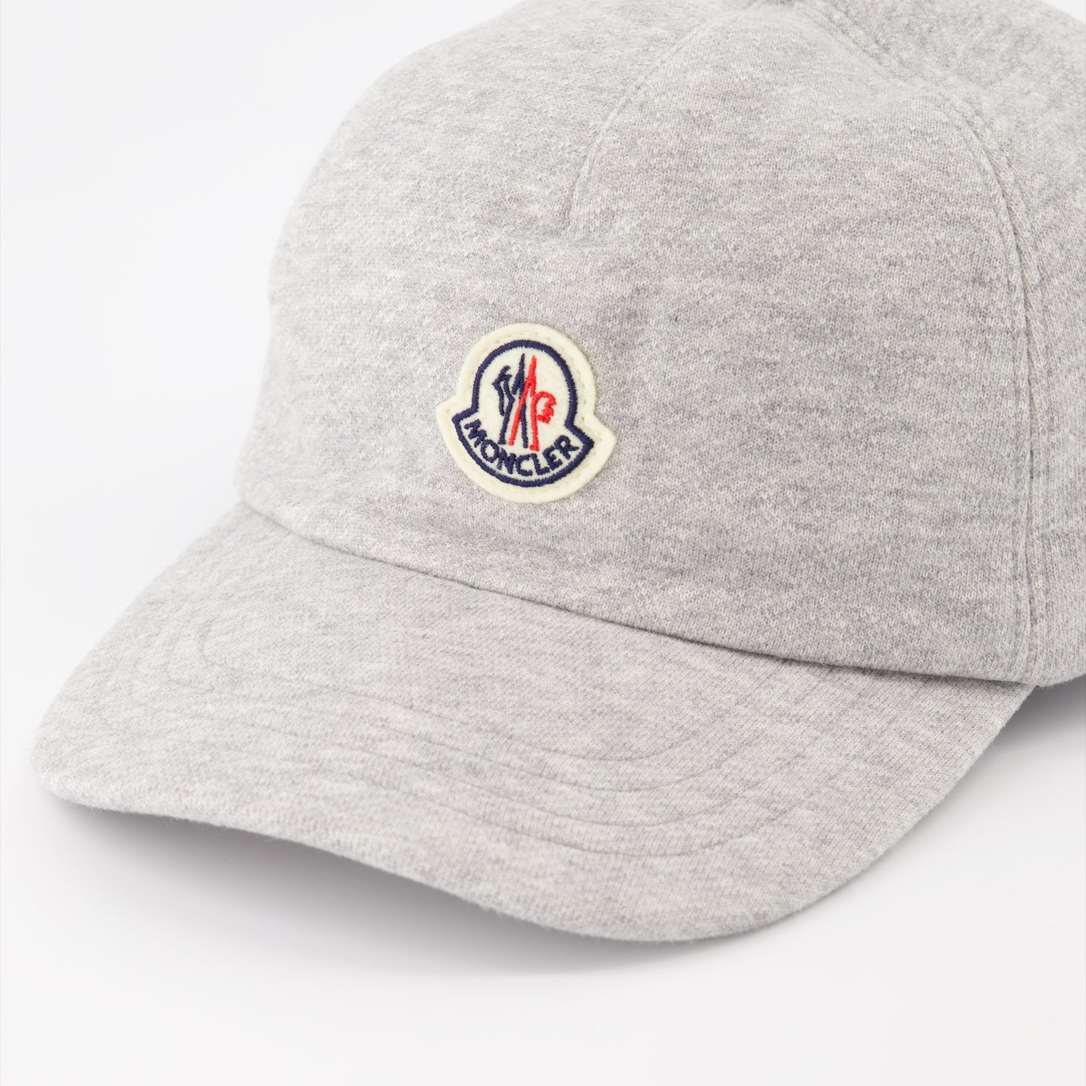 Moncler cap, grey baseball cap, men's luxury accessories, designer logo cap, premium headwear