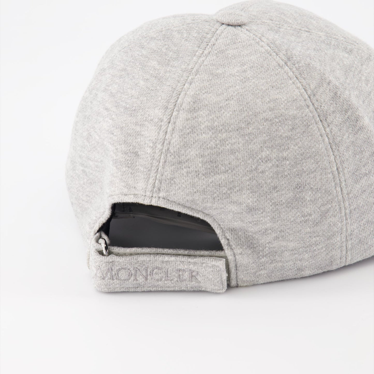 Moncler cap, grey baseball cap, men's luxury accessories, designer logo cap, premium headwear