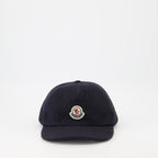 Moncler cap, luxury men's accessories, designer headwear, blue logo cap, men's fashion