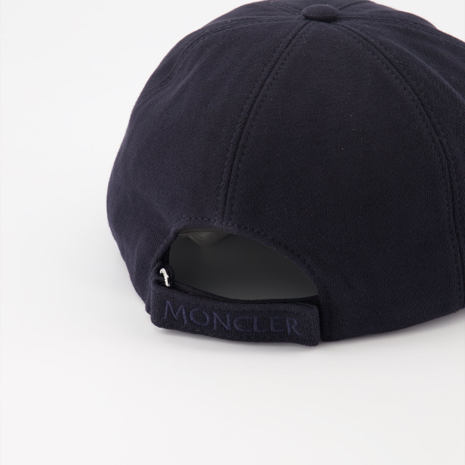 Moncler cap, luxury men's accessories, designer headwear, blue logo cap, men's fashion