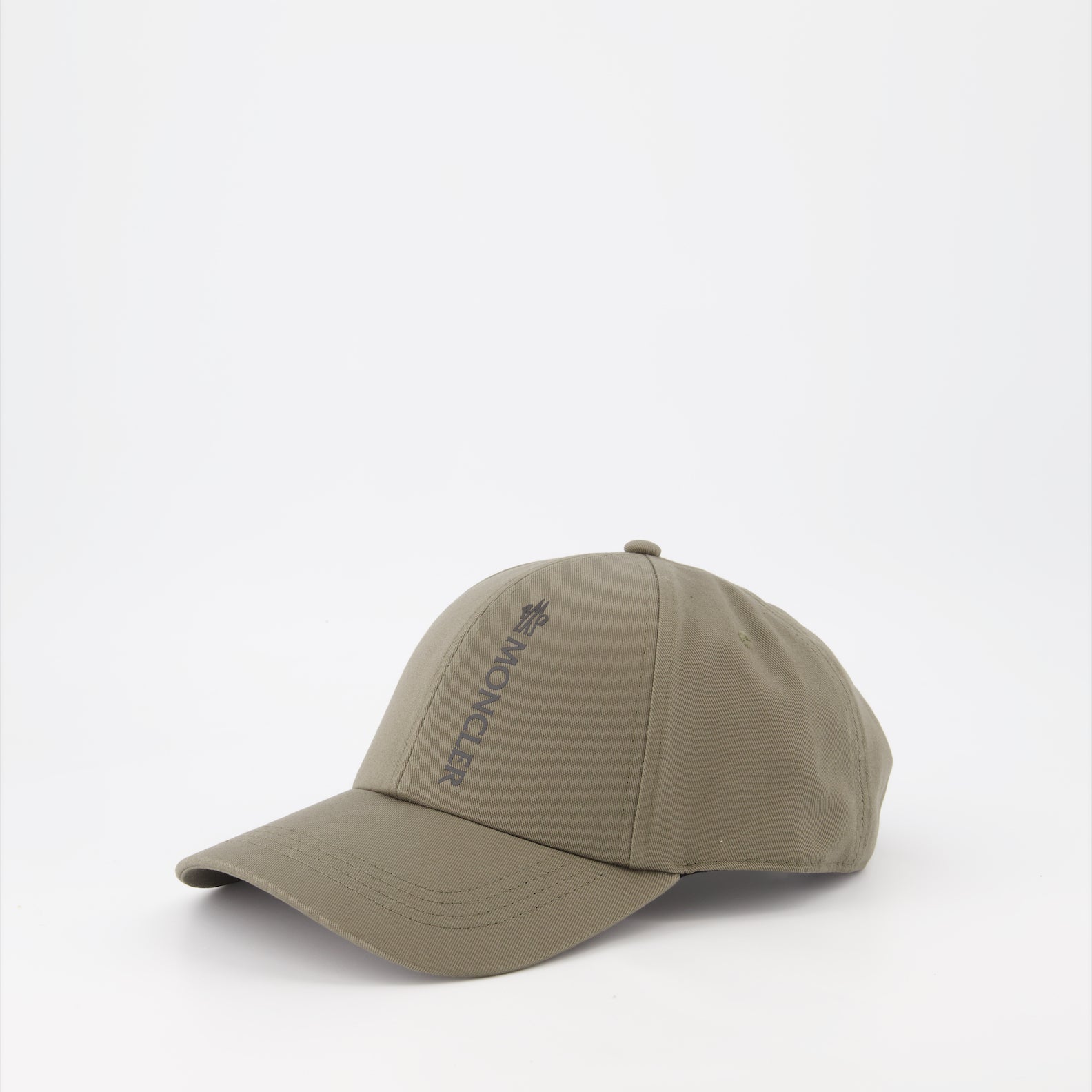 Moncler cap, men's luxury accessories, beige logo cap, high-end fashion, premium headwear