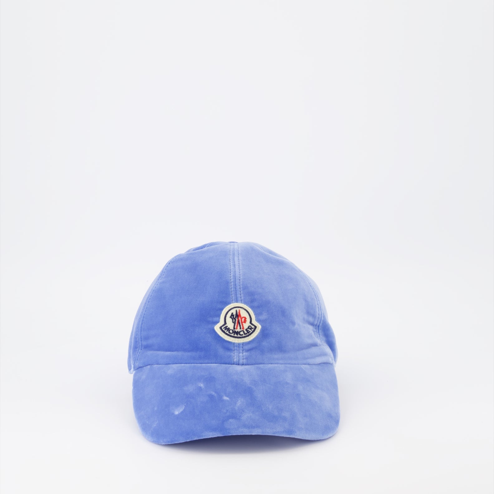 Moncler cap, Women's velvet cap, Light blue cap, Luxury accessories, Elegant headwear