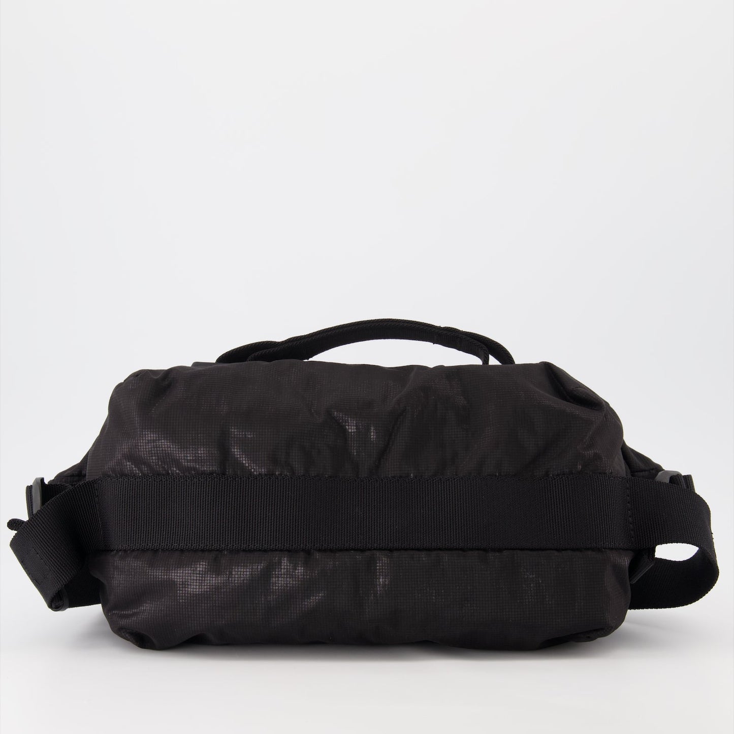 Moncler bum bag, luxury men's accessories, black leather bum bag, designer bum bag, high-end men's fashion