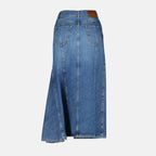Alexander McQueen, Women's Denim Skirt, Luxury Fashion, High-Waisted Skirt, Split Skirt