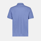 Graffiti print, Alexander McQueen polo, luxury fashion, blue polo shirt, high-end wardrobe