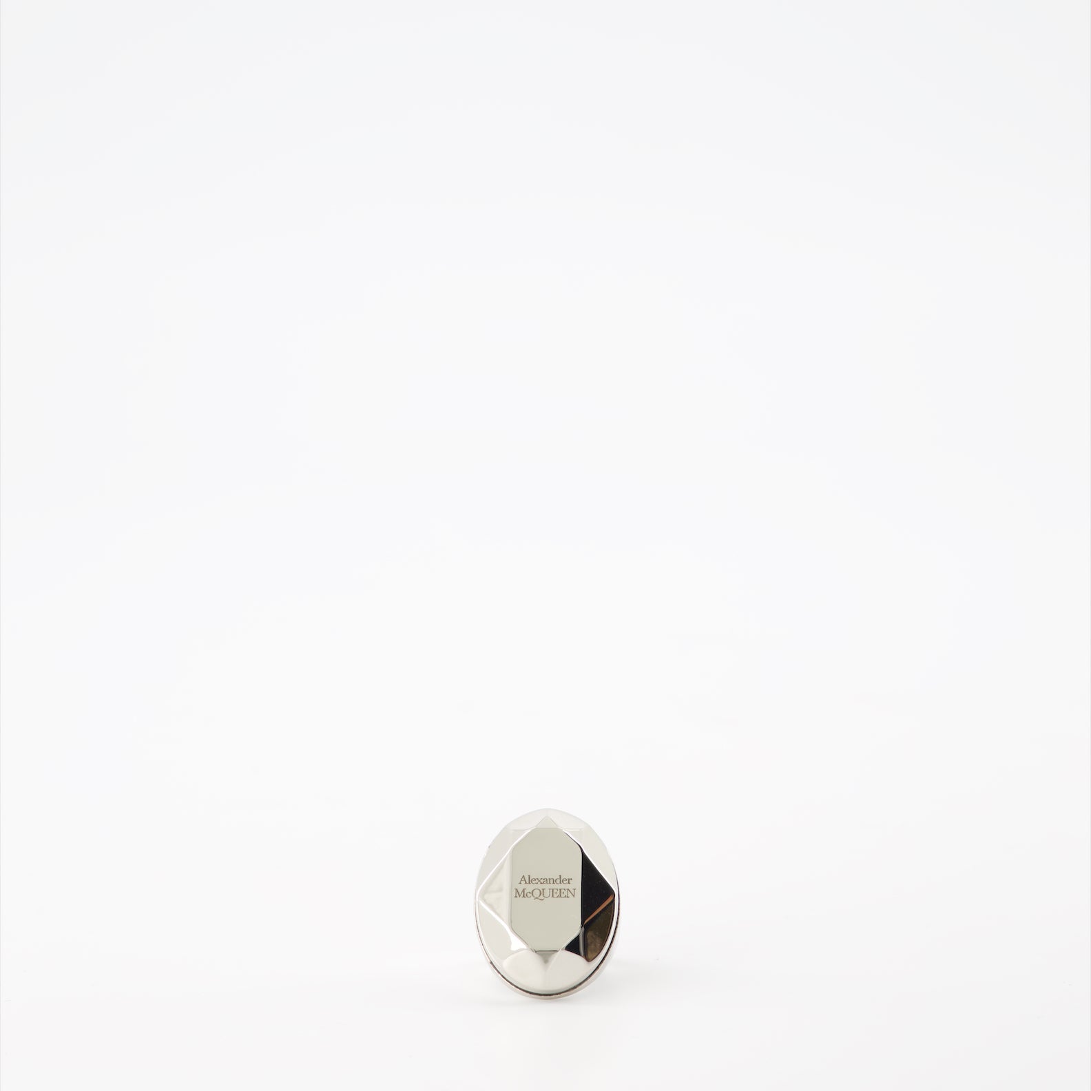 Alexander McQueen, silver ring, women's jewelry, luxury accessories, faceted stone ring