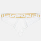 Versace, Medusa Briefs, Women's Luxury Underwear, White Briefs, Designer Lingerie