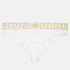 Versace, Medusa Briefs, Women's Luxury Underwear, White Briefs, Designer Lingerie