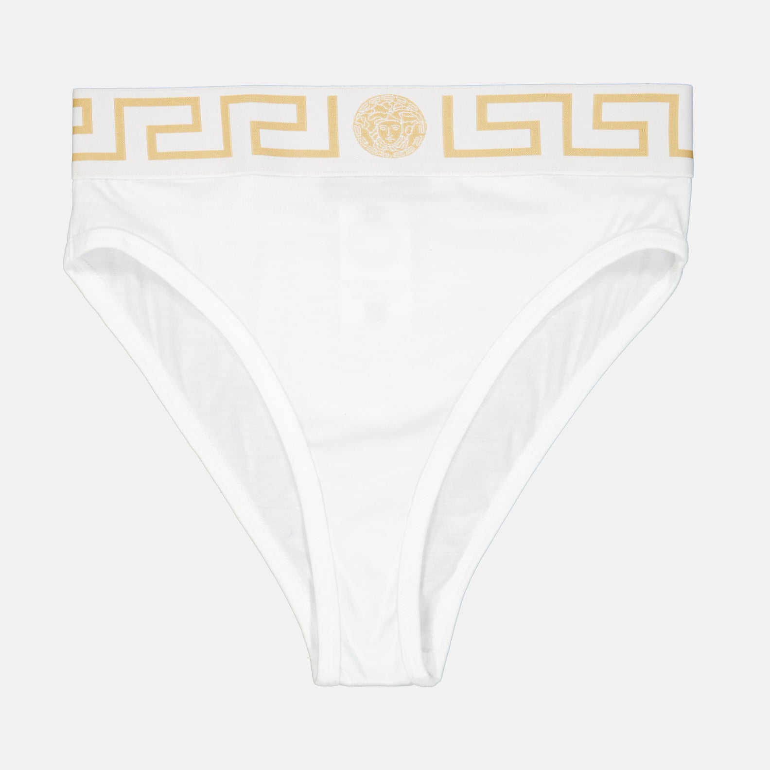 Versace lingerie, high-cut brief, Greca pattern, luxury women's underwear, designer lingerie