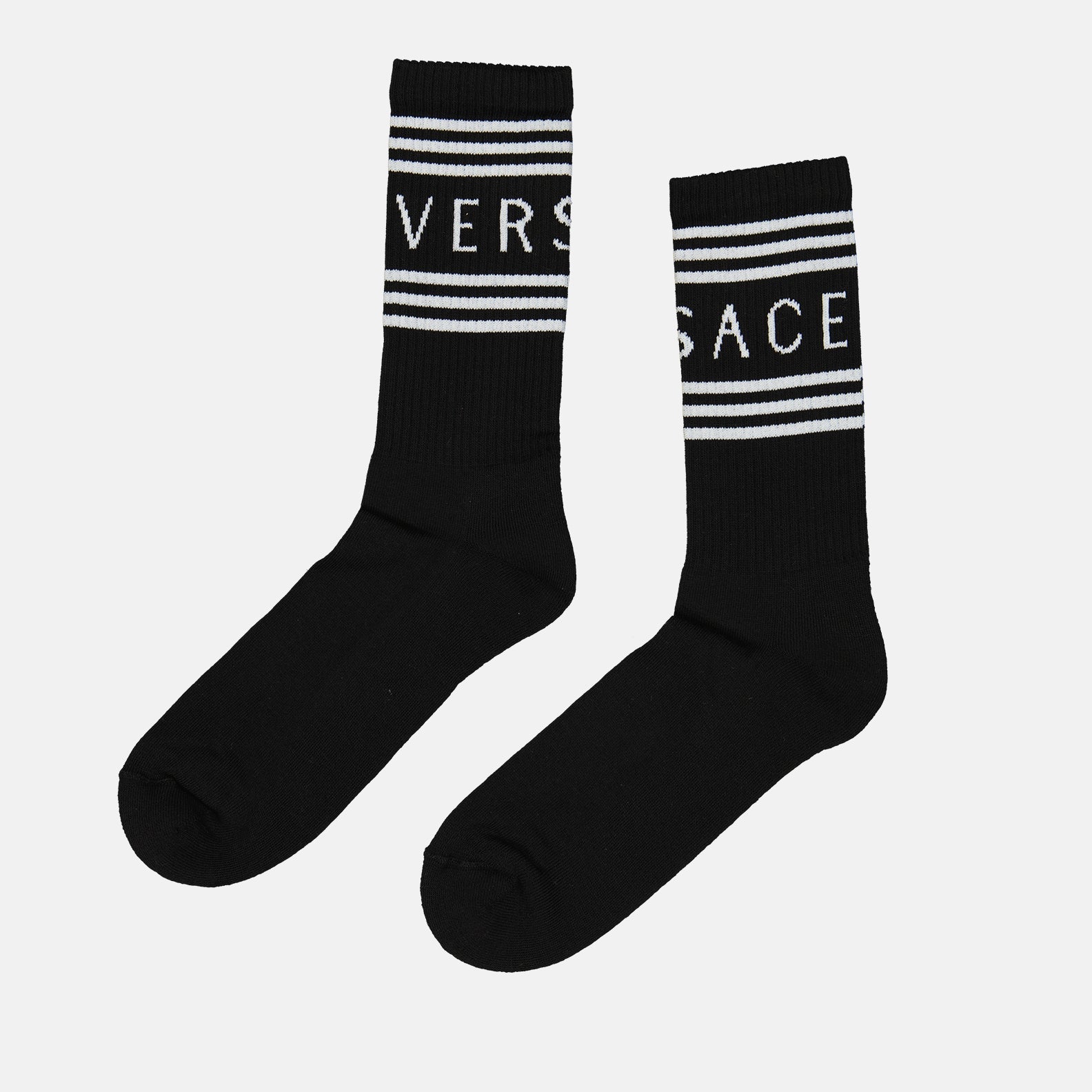 Versace socks, men's luxury socks, 90s vintage fashion, designer men's accessories, iconic logo socks