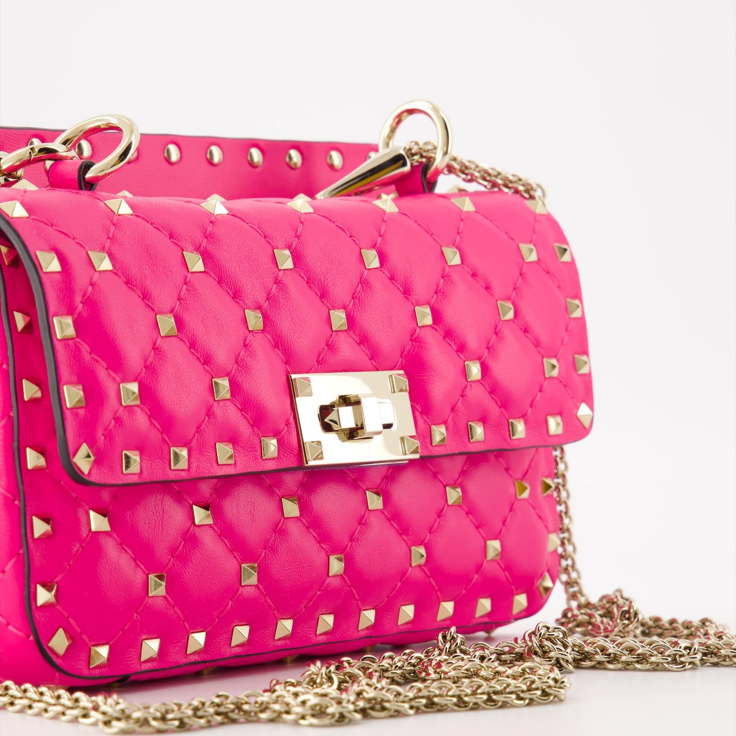 Valentino Garavani, Rockstud Spike Bag, pink handbag, luxury accessories, women's designer bag