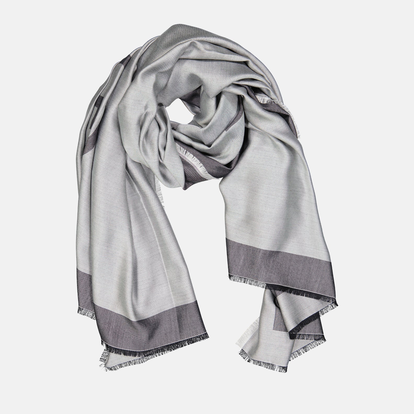 Givenchy scarf, women's silk scarf, luxury accessories, grey and black scarf, high-end fashion