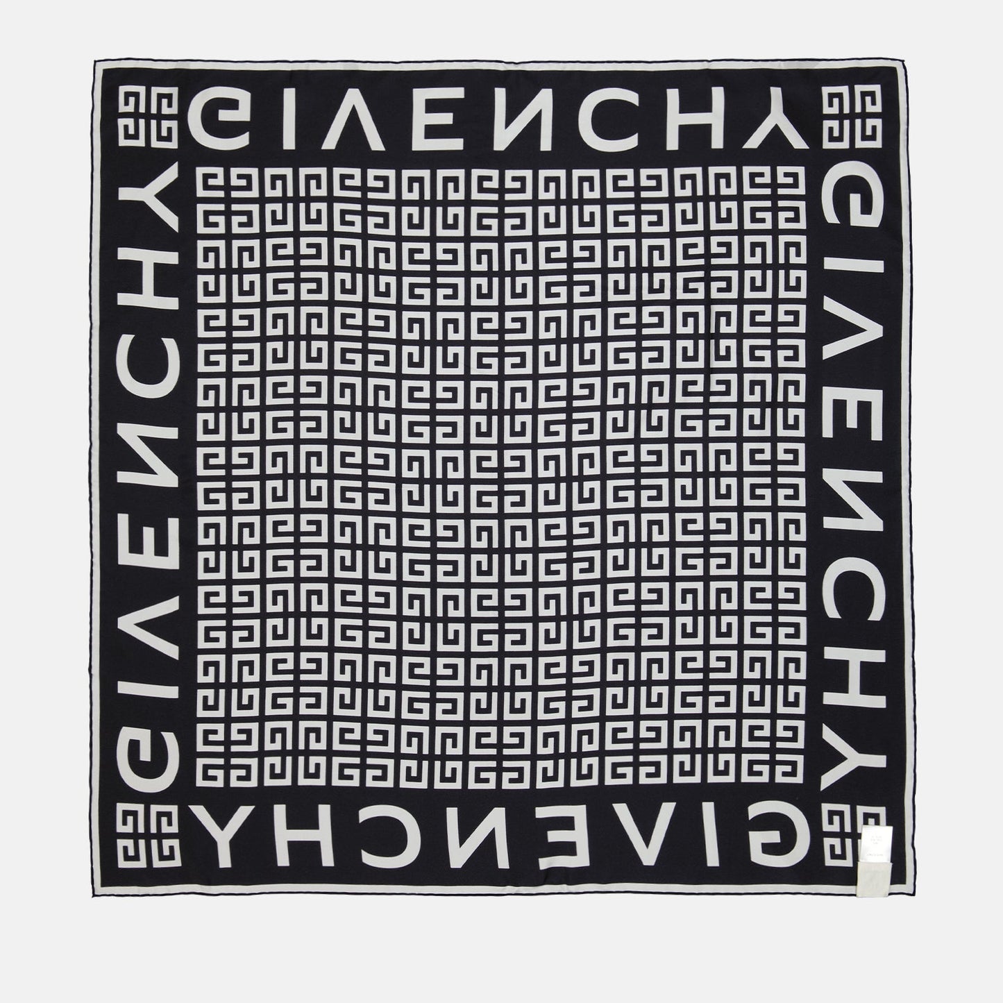 Givenchy silk scarf, luxury women's accessories, 4G pattern, designer scarf, elegant black scarf