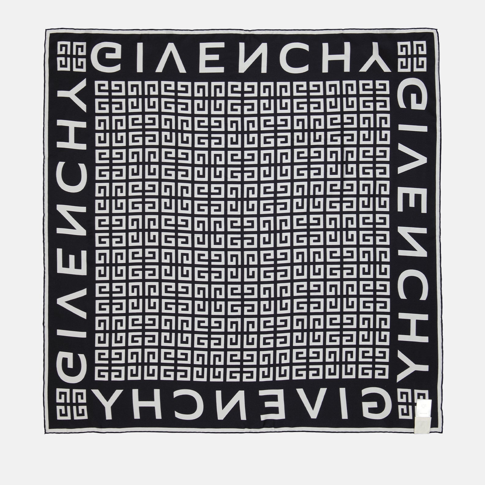 Givenchy silk scarf, luxury women's accessories, 4G pattern, designer scarf, elegant black scarf