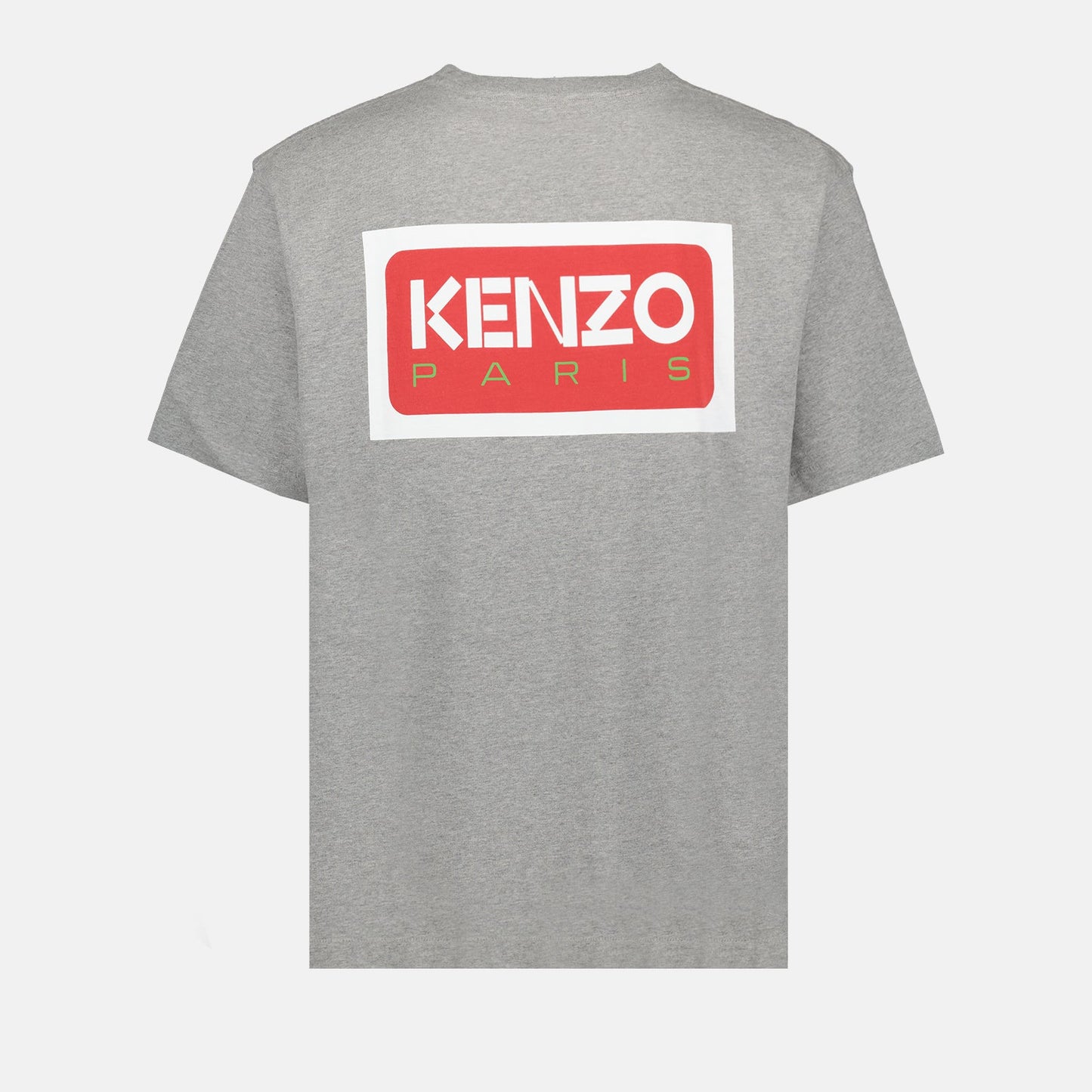 Kenzo T-shirt, Men's Luxury T-shirt, Grey Logo T-shirt, High-end Casual Wear, Designer Men's Clothing