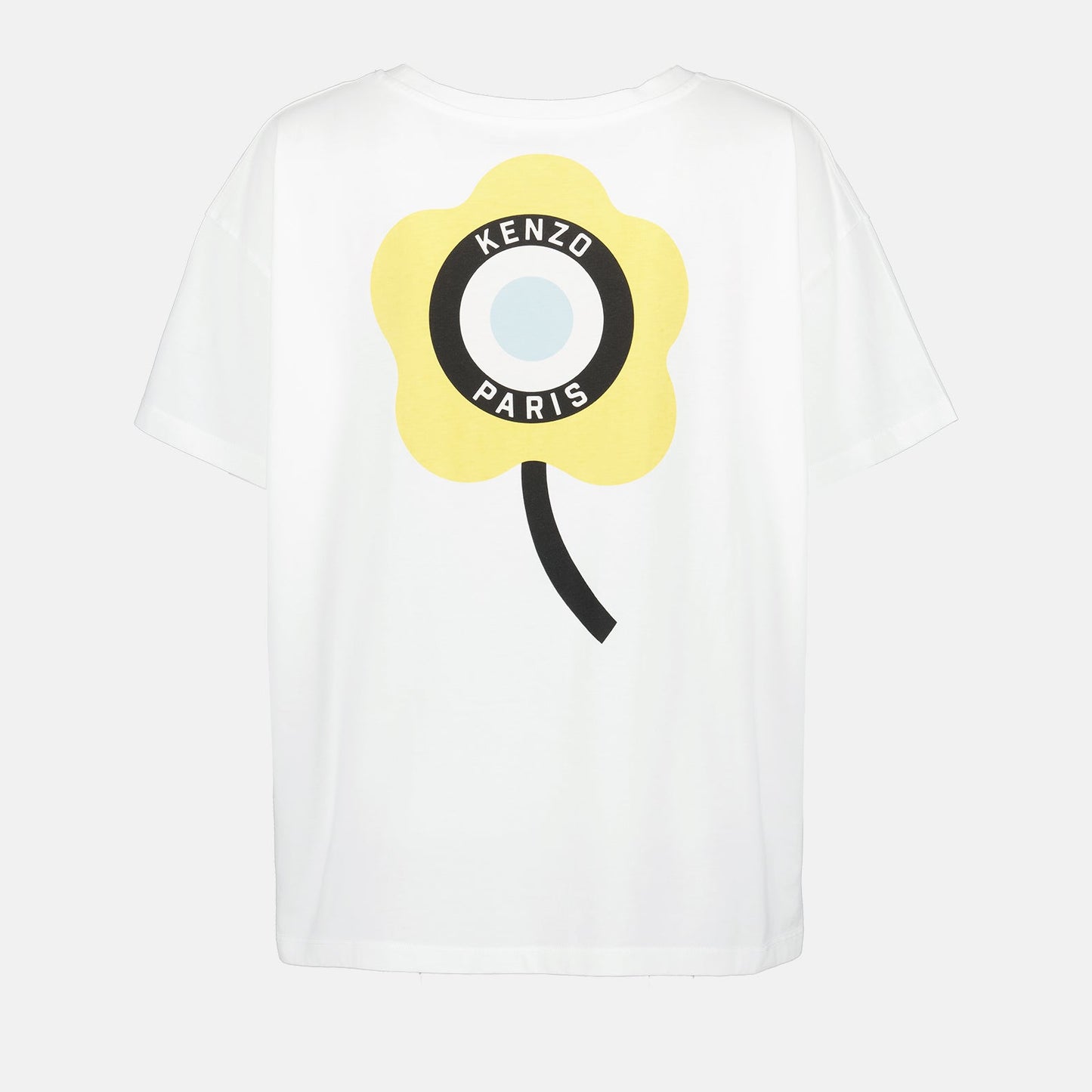 Kenzo Target T-shirt, luxury women's T-shirt, white designer T-shirt, Kenzo clothing, high-end women's fashion