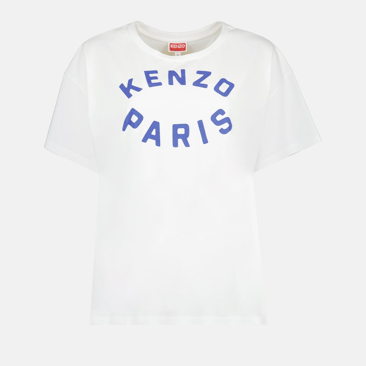 Kenzo Target T-shirt, luxury women's T-shirt, white designer T-shirt, Kenzo clothing, high-end women's fashion