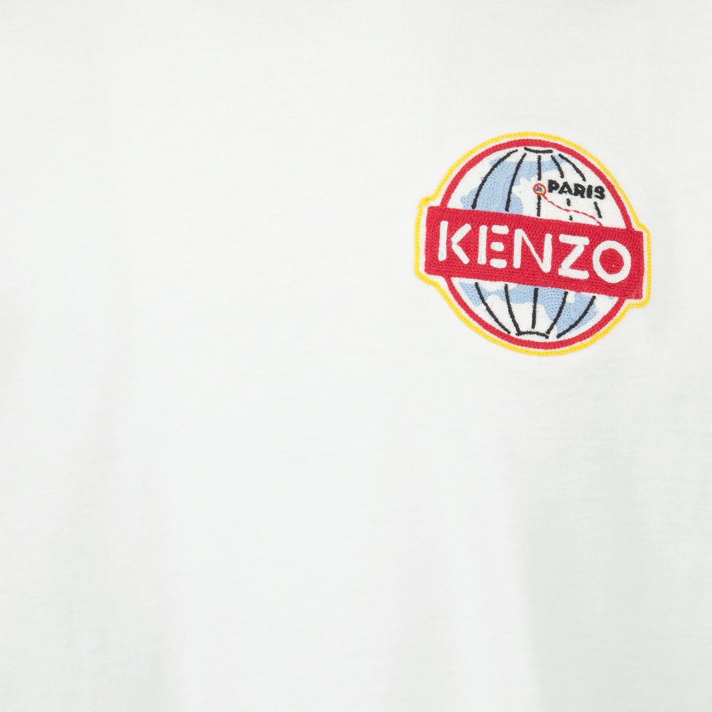 Kenzo T-shirt, men's luxury T-shirt, white logo T-shirt, designer men's wear, high-end fashion