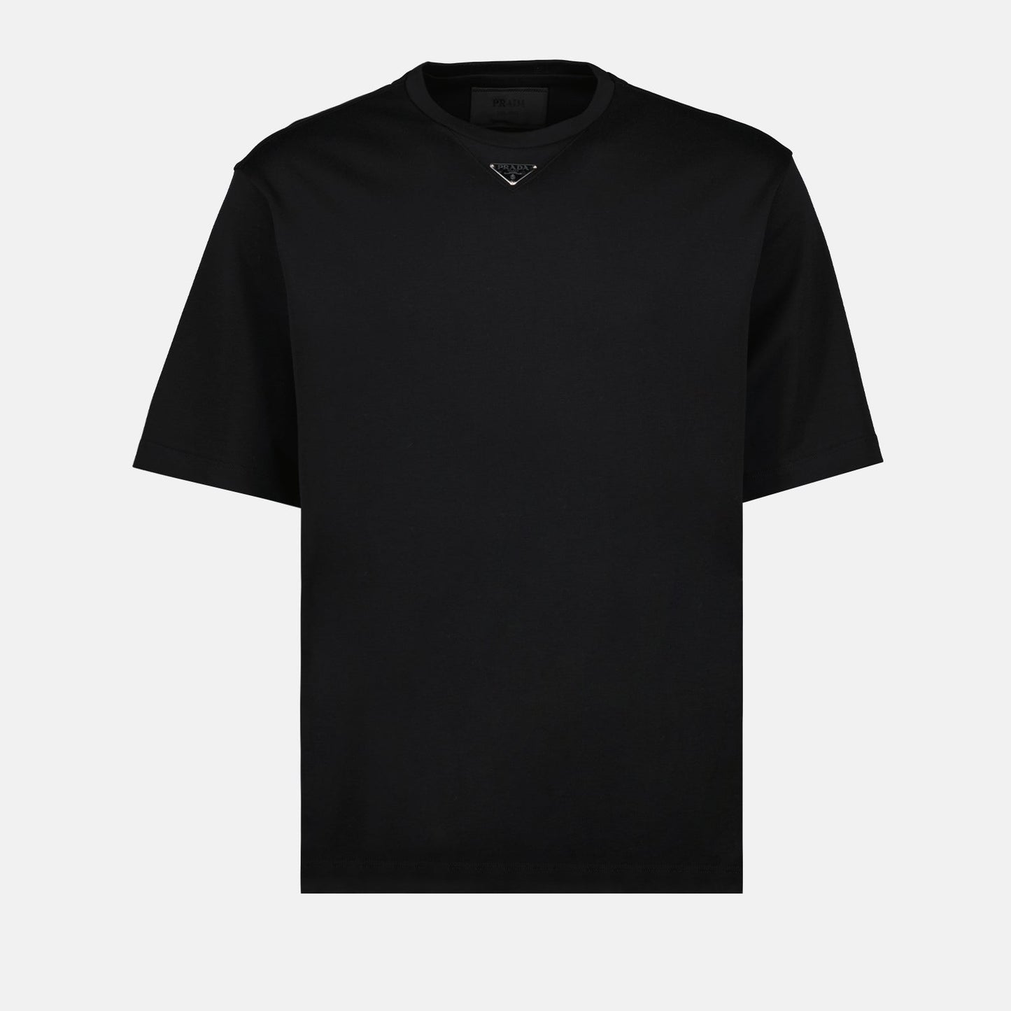 Prada logo t-shirt, luxury men's t-shirt, black Prada shirt, stylish men's tee, designer men's clothing