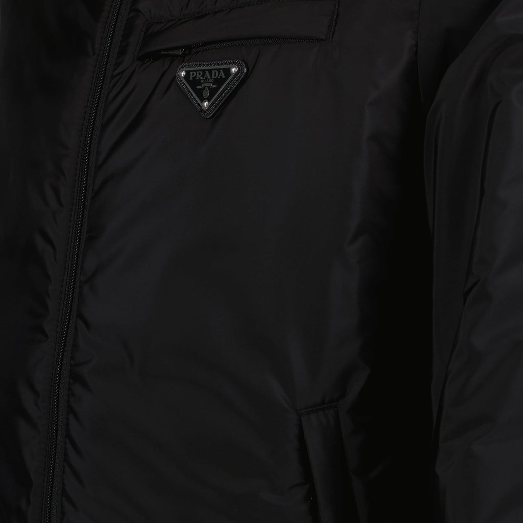 Prada down jacket, Re-Nylon jacket men, luxury outerwear, sustainable fashion, high-end men's jacket