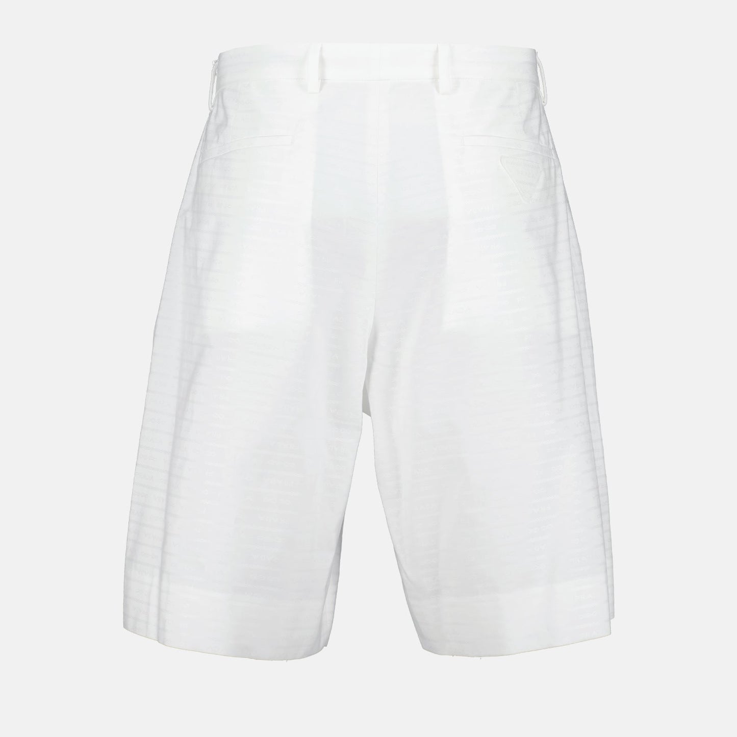 Prada Bermuda shorts, white poplin shorts, luxury men's shorts, high-end fashion, designer men's clothing