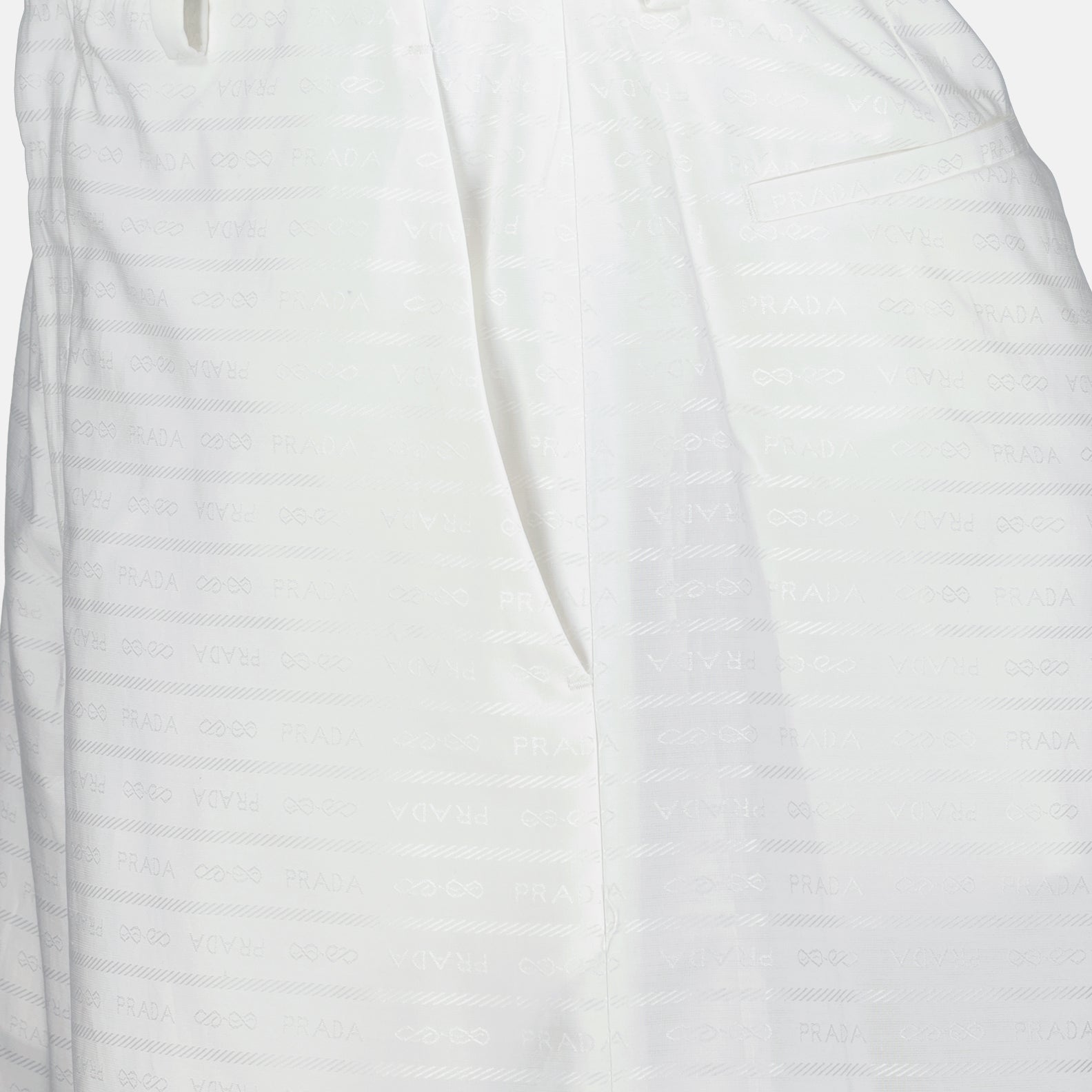 Prada Bermuda shorts, white poplin shorts, luxury men's shorts, high-end fashion, designer men's clothing