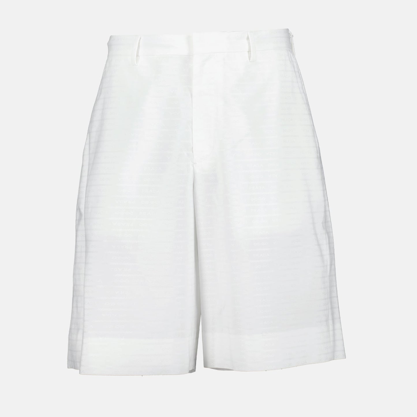 Prada Bermuda shorts, white poplin shorts, luxury men's shorts, high-end fashion, designer men's clothing