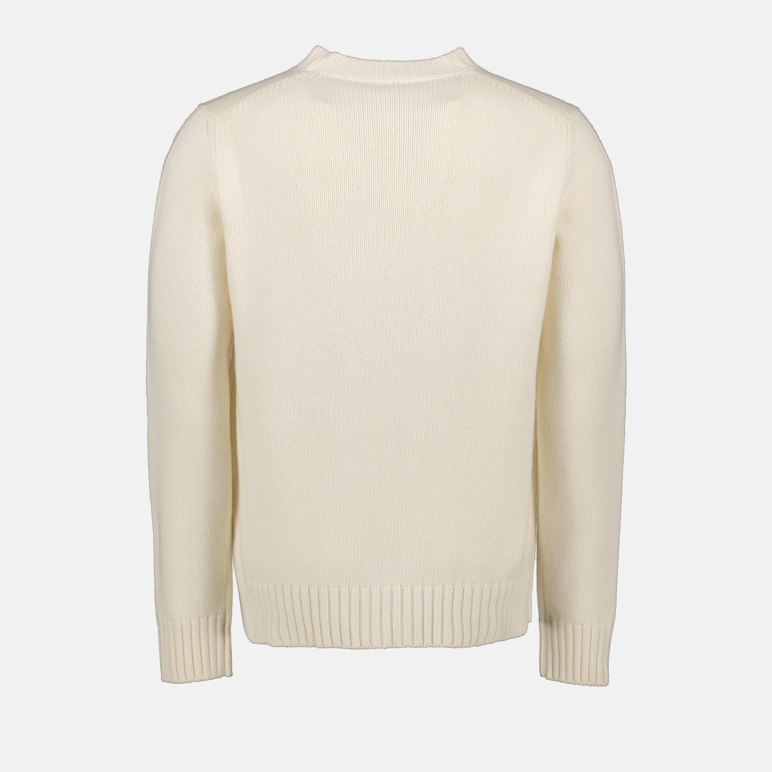 Prada, beige wool pullover, luxury sweater, elegant knitwear, high-end fashion