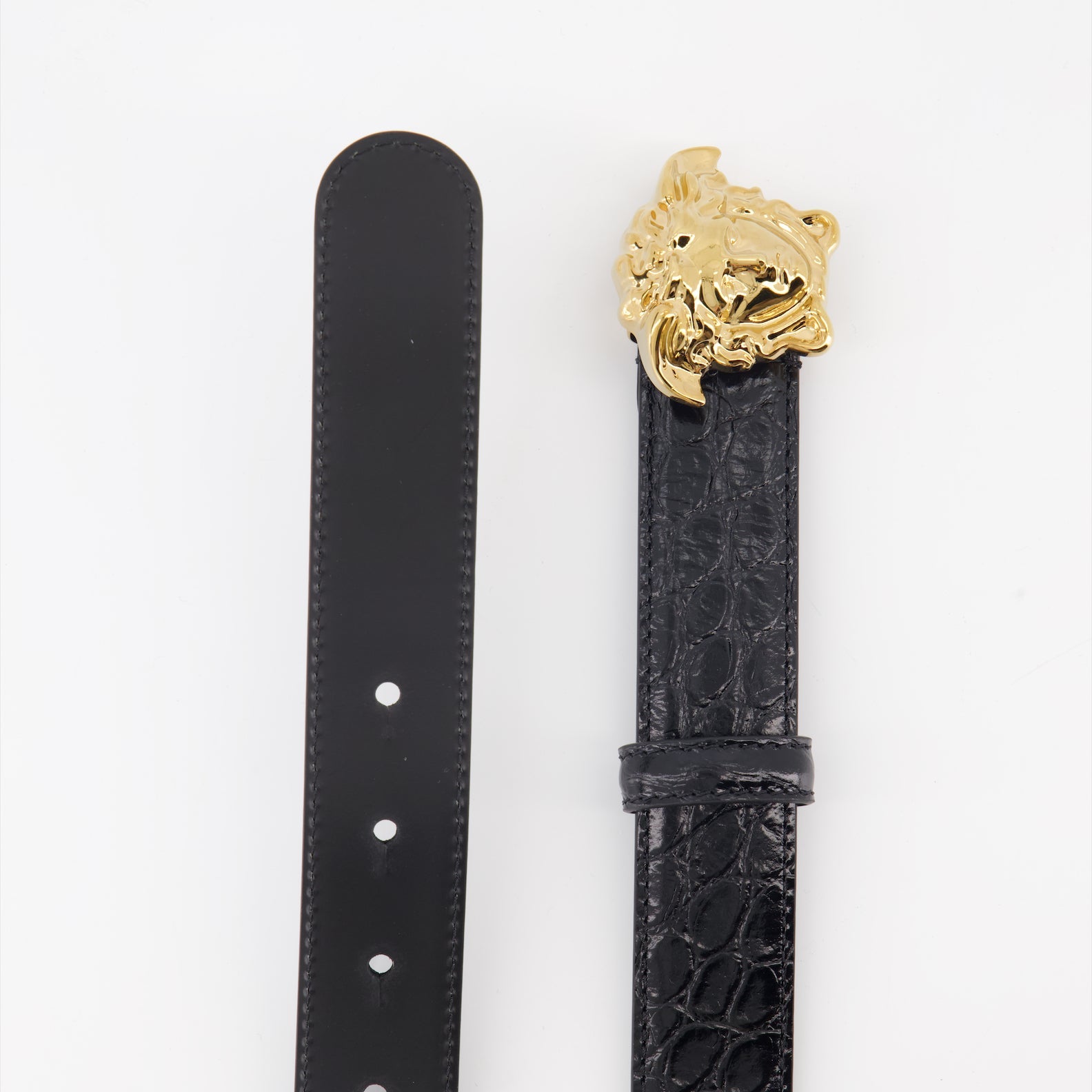 Versace belt, Medusa belt, luxury accessories, textured leather belt, designer belt