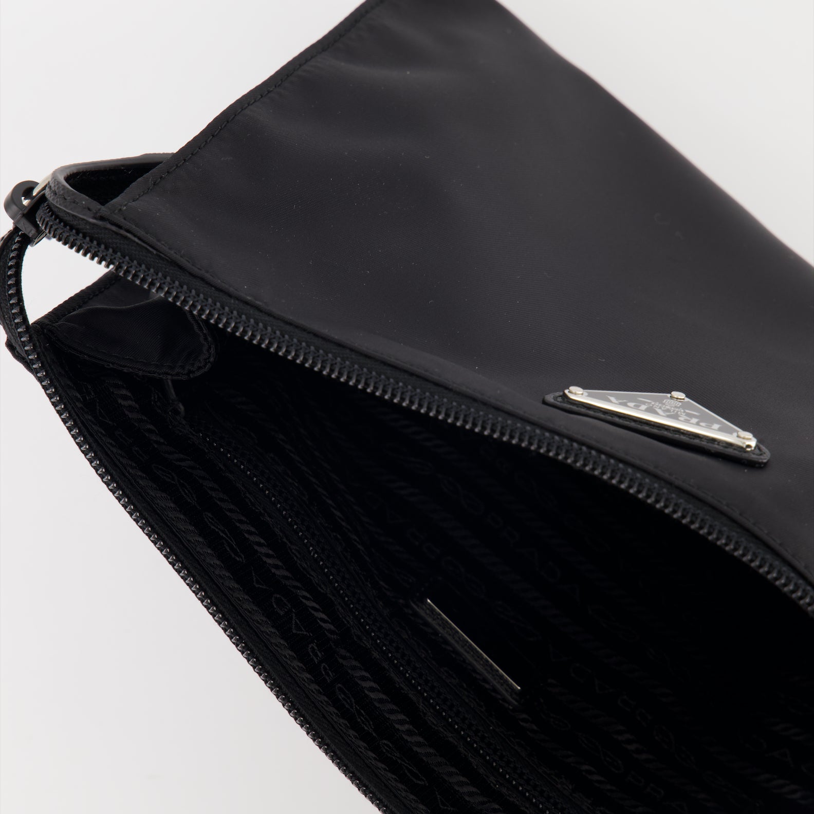 Prada, Black Pochette, Re-Nylon Accessory, Luxury Pocket, High-end Style