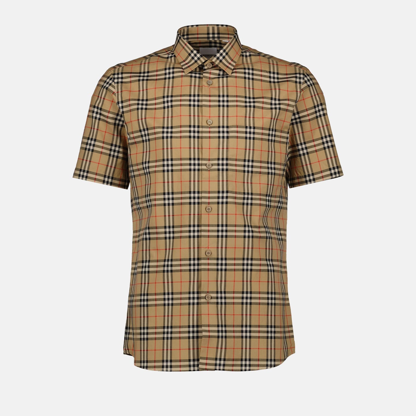 Burberry shirt, plaid shirt, luxury menswear, designer short-sleeve shirt, classic check shirt