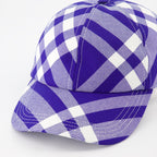 luxury baseball cap, Burberry checkered cap, blue and white cap, designer unisex cap, Burberry accessories