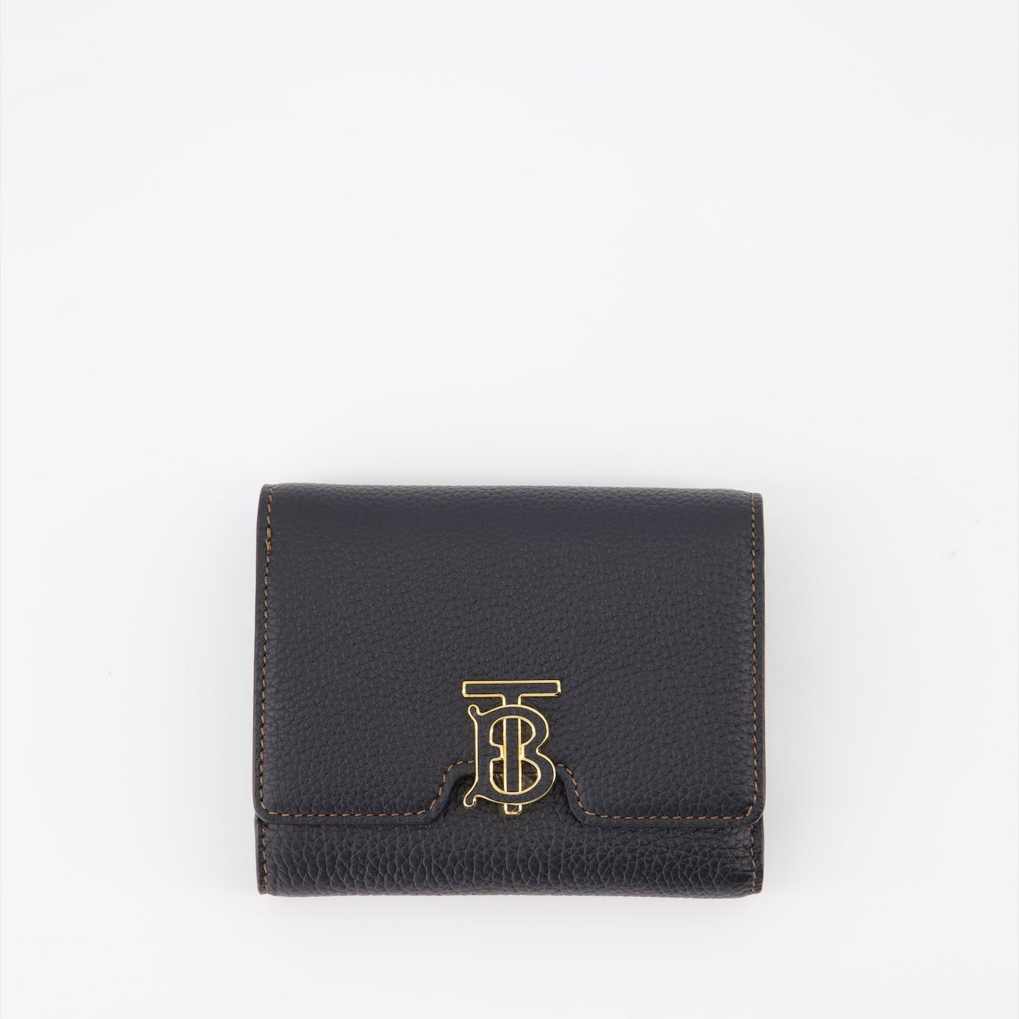 Burberry wallet, luxury leather wallet, black leather wallet, TB compact wallet, high-end accessories