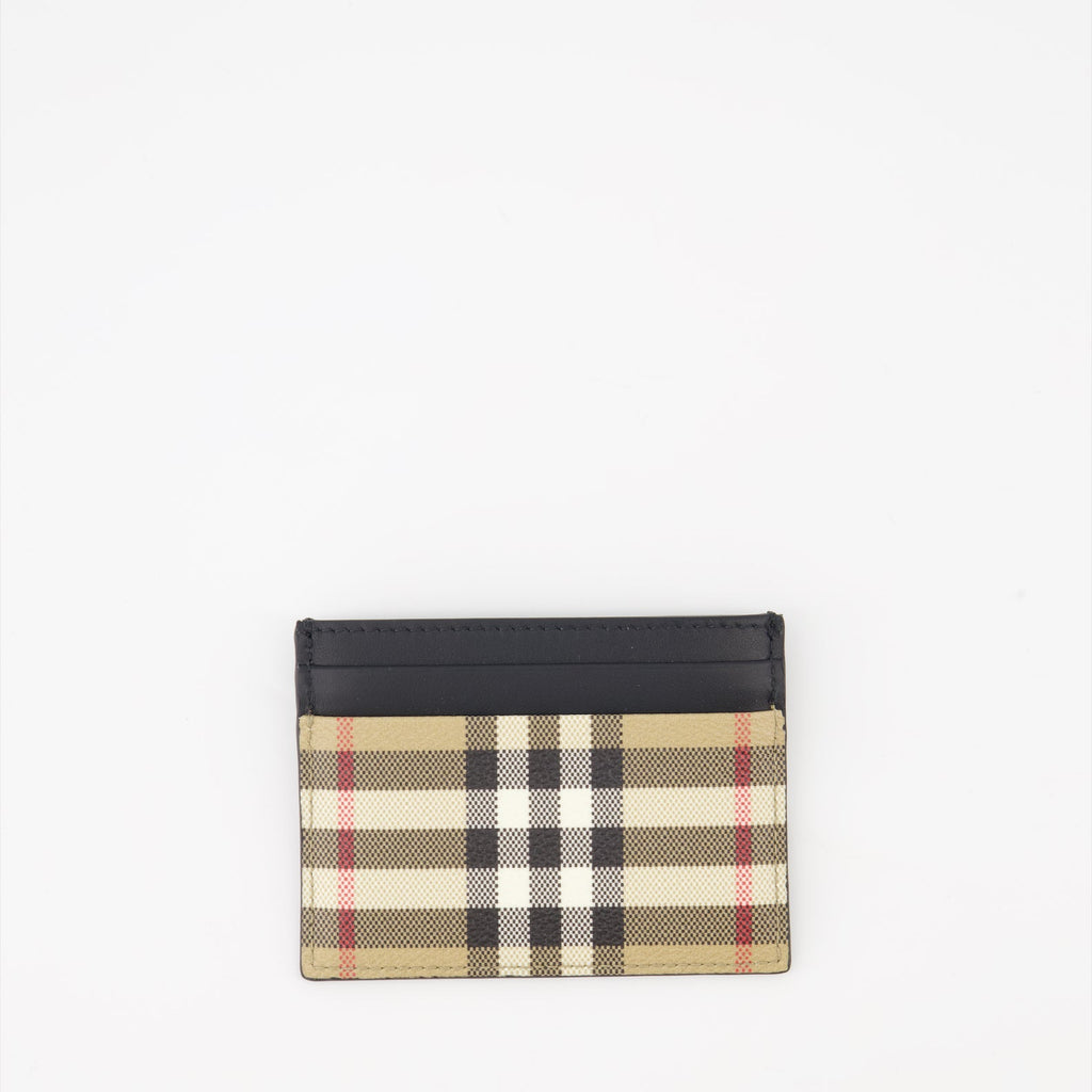 Burberry card holder, vintage checkered wallet, luxury accessories, high-end card case, elegant card holder