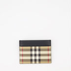 Burberry card holder, vintage checkered wallet, luxury accessories, high-end card case, elegant card holder