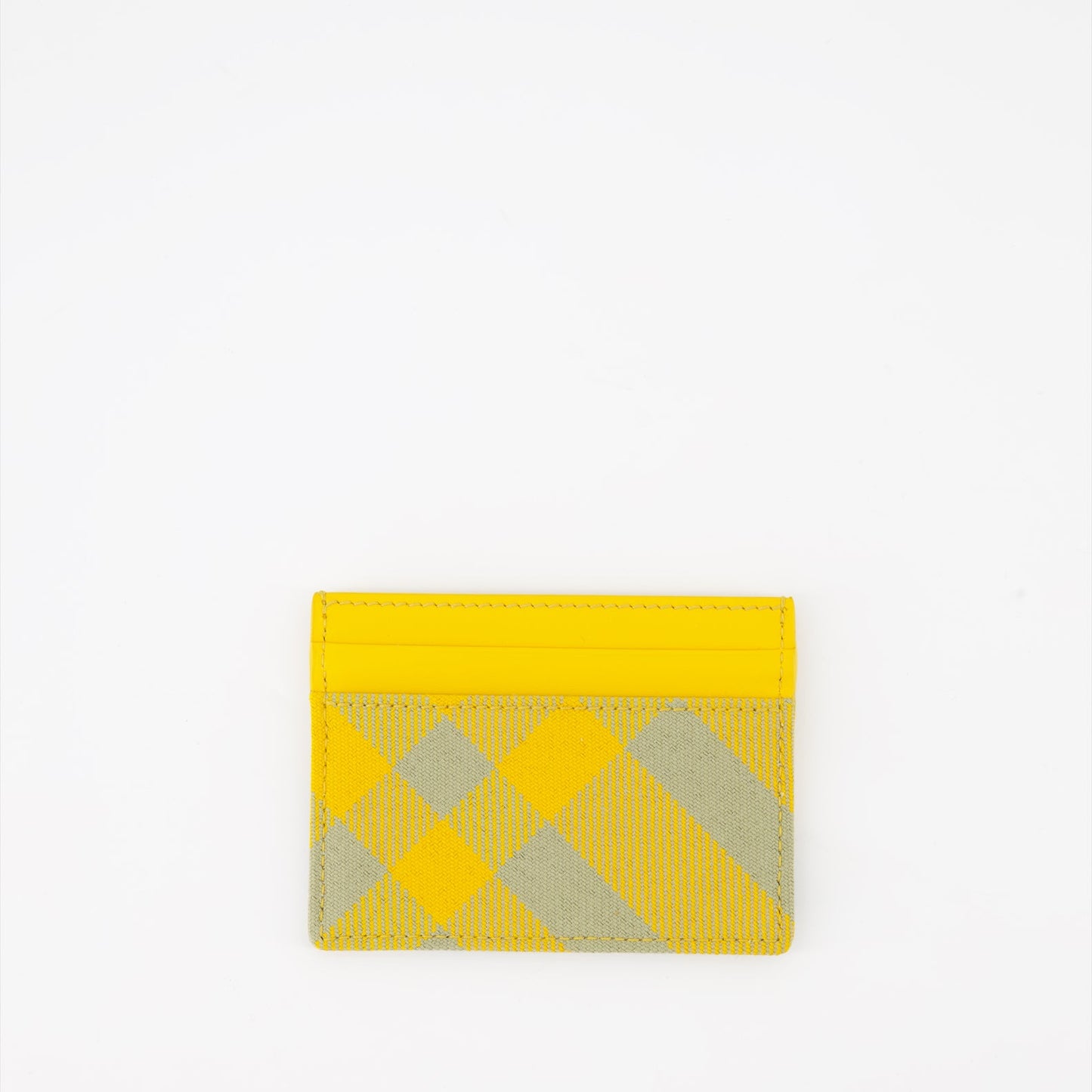 luxury cardholder, yellow check cardholder, designer cardholder, Burberry accessory, high-end cardholder