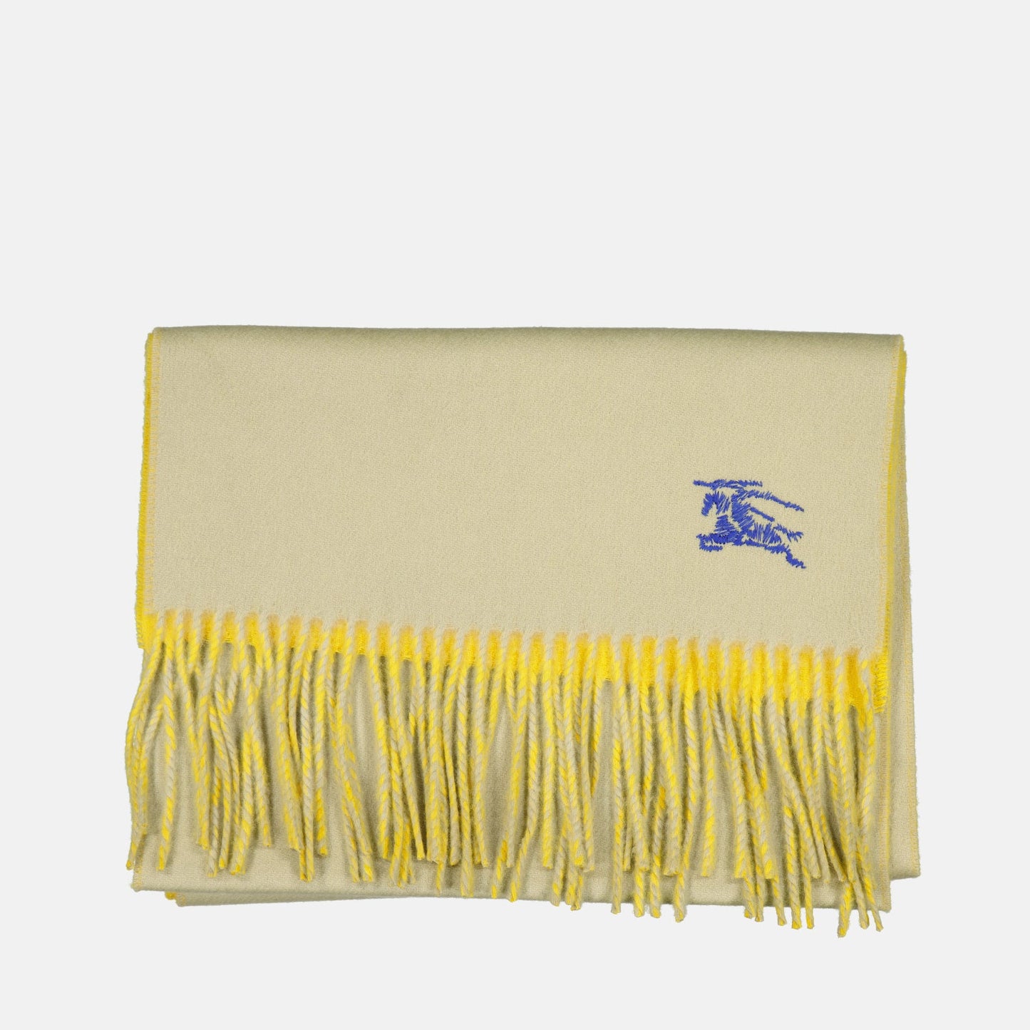 cashmere scarf, Burberry scarf, luxury accessory, beige and yellow scarf, high-end fashion