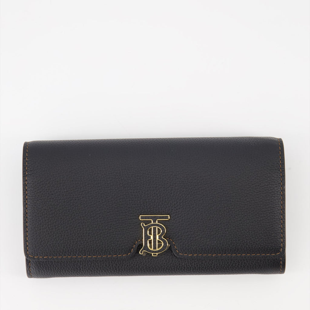 Burberry wallet, continental wallet, luxury leather wallet, TB logo wallet, high-end accessories
